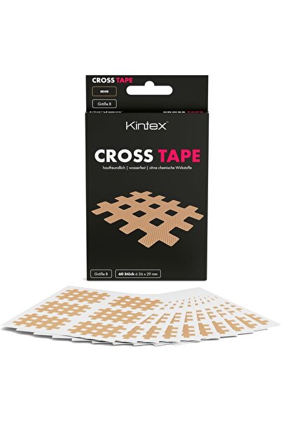 Kıntex 20921 Cross-Tape Size B (Beige) (36 mm x 29 mm), 60 Plasters