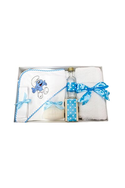 fantasialand Trusou complet pentru botez, 7 piese, brodat Strumf