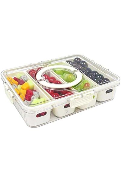 Generic Divided Serving Tray with Lid and Handle,Snackle Box Charcuterie Cont...