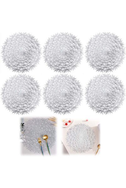 Generic SYOSI Round Placemats Set of 6 Flower Elegant Tablemats for Dining Table Holiday Wedding Decorative