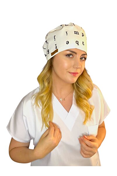 Cotton Poplin Surgical Bonnet with Figure Pattern and Adjustable | Hospital and Chef's Bonnet