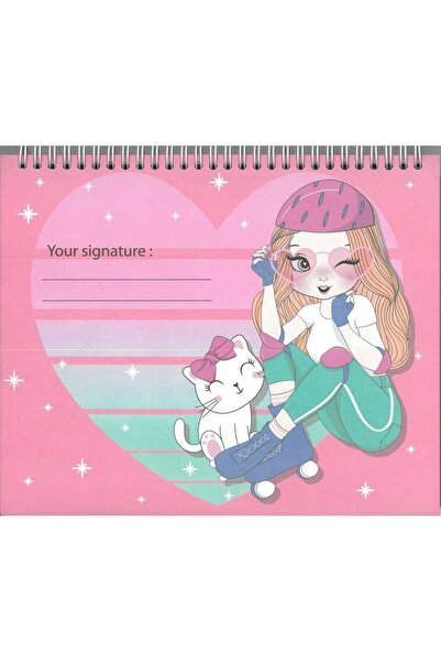 Gıpta Style on K9018 Fashion Design Notebook with Sticker 21X25 Sketch Book