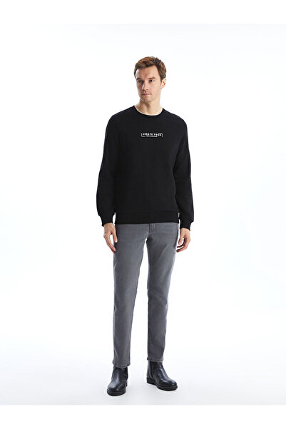 LC Waikiki Alegeri strălucitoare de la Shining Store |   Hanorac gros pentru bărbați cu imprimeu cu gât rotund