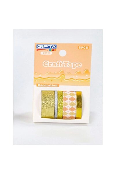 Gıpta K8918 CRAFT TAPE RENKLİ KAĞIT BANT 5'LI KUTULU - 2M
