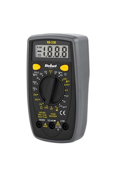 Rebel RB-33b digital multimeter with illuminated display