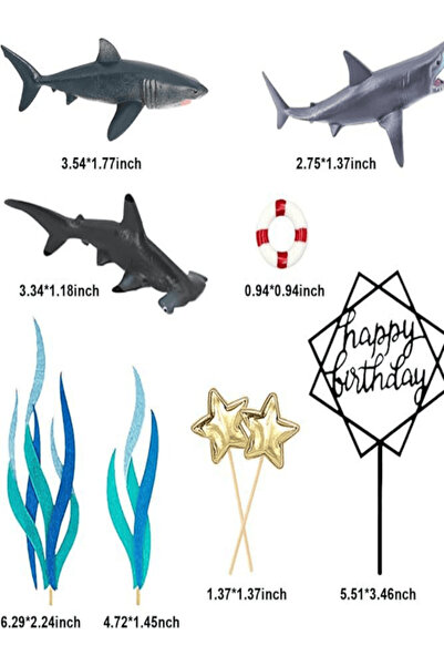 Baloane Vesele Aquatic Theme Cake Decoration And Sharks TOP95