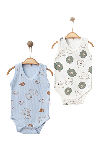 Nayinom Erkek Bebek&Çocuk Askılı Çıtçıtlı Badi 2’li Set – %100 Pamuk, Esnek v...