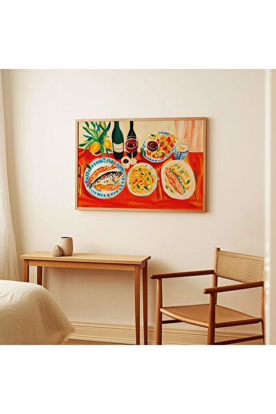 ARTHOUSECOLLECTIVE Poster ilustrativ pentru masă mediteraneană - Poster fără cadru în dimensiuni de tablou