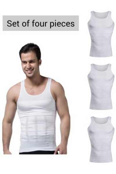 Fstyle Men's compression girdle to slim and tighten the abdominal area and hide gynecomastia in men, set of 3 pieces