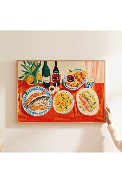 ARTHOUSECOLLECTIVE Poster ilustrativ pentru masă mediteraneană - Poster fără cadru în dimensiuni de tablou