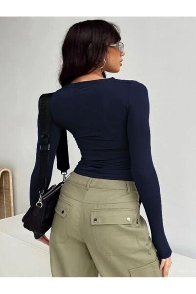 BEFS STORE μακρυμάνικο λύκρα ελαστικό και άνετο ύφασμα με λαιμόκοψη