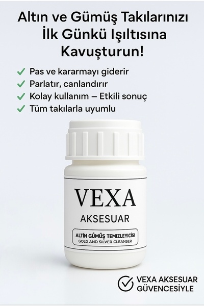 Vexa Aksesuar Mücevher Altın Gümüş Temizleyici Ve Parlatma Suyu – Takı Parlat...