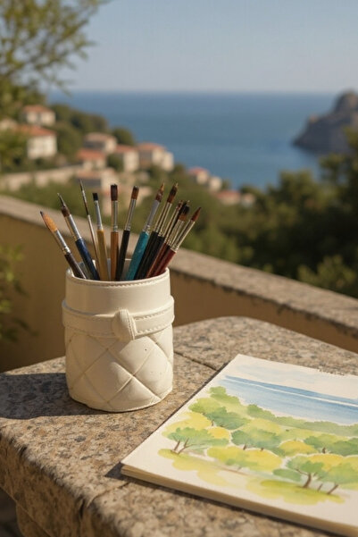 ardesta منظم كبير مزخرف مصنوع يدويًا |   فرشاة مكياج، مجوهرات، أقلام رصاص، وم...