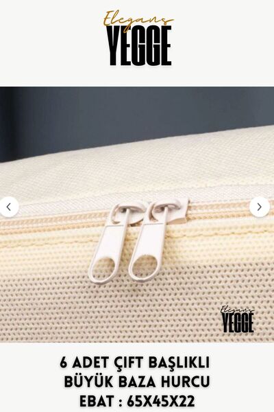 YEGGE Set of 6 Cream Color Sofa Bed and Bed Type Pillow Quilt Storage Bag - under Bed Organizer under Bed Storage Bag
