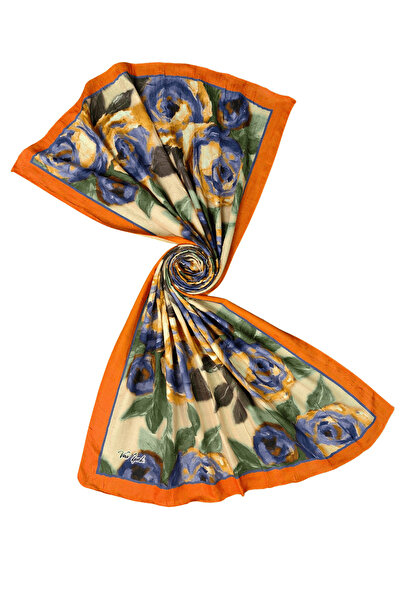 mim eşarp Βαμβακερό σάλι Vav Silk Bamboo Cashmere – Μοτίβο τριαντάφυλλου, μαλακό και αναπνεύσιμο σάλι