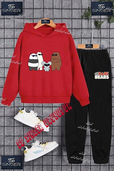 SS SİNSER Παιδικό Unisex Σετ Φόρμας με Κουκούλα "BEAR WITH 4 GLASSES" με Ειδι...