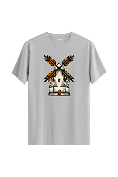 Colermi تي شيرت مطبوع عليه مطحنة الرياح على الموضة في الشارع، نمط كاجوال يومي...