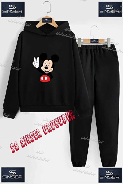 SS SİNSER Παιδικό Unisex Σετ Φόρμας με Κουκούλα "MICKEY ZFR ISRT" με Ειδική Σ...