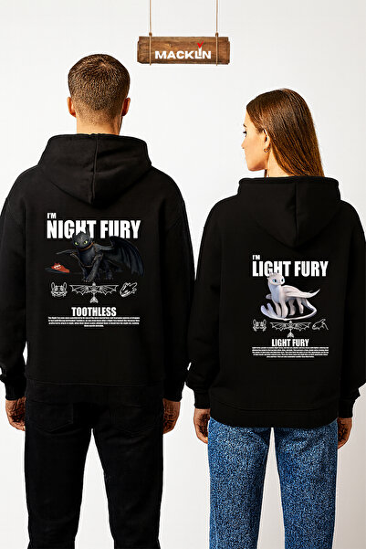 macklin Set de 2 Hanorace cu Glugă Imprimate cu Dragonul Fury Nocturn și Fury...