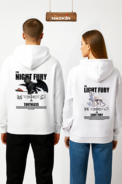 macklin Set de 2 Hanorace cu Glugă Imprimate cu Dragonul Fury Nocturn și Fury...