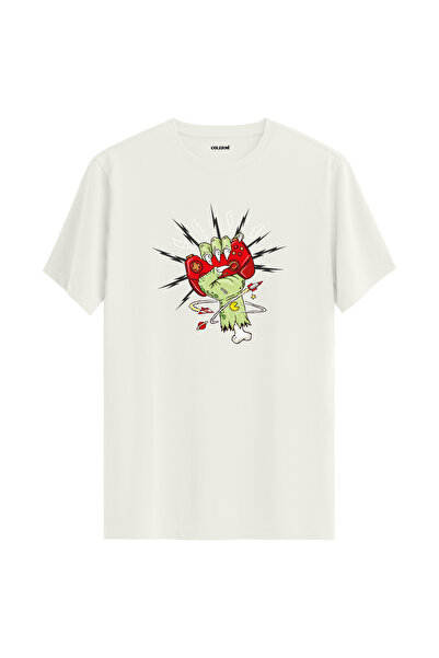 Colermi تي شيرت عادي بطابع لعبة زومبي مصنوع من نسيج قطني فاخر بنسبة 100%