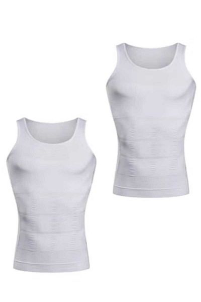 Fstyle Men's compression girdle to slim and tighten the abdominal area and hide gynecomastia in men, set of 2 pieces