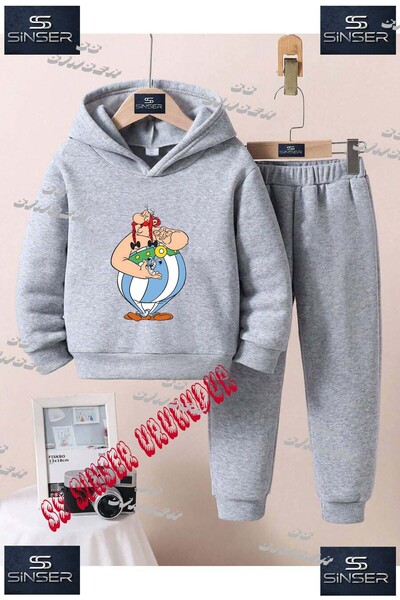 SS SİNSER Παιδικό Unisex Σετ Φόρμας με Κουκούλα και Ειδική Στάμπα "OBURISK KO...