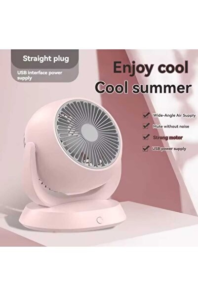 Generic Rechargeable 3-Speed Circular Fan with Desk Base for Office, Home and Outdoor Use