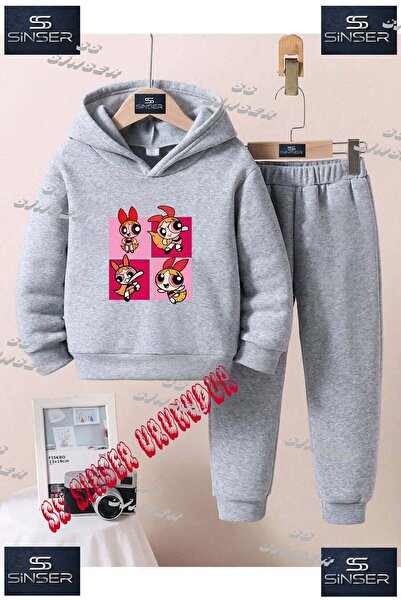 SS SİNSER Παιδικό Unisex Σετ Φόρμας με Κουκούλα και Ειδική Στάμπα "POWER GIRL...