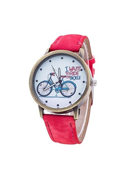 Skymag Ceas dama mesaj I want to ride my bicycle, curea piele ecologica, quartz
