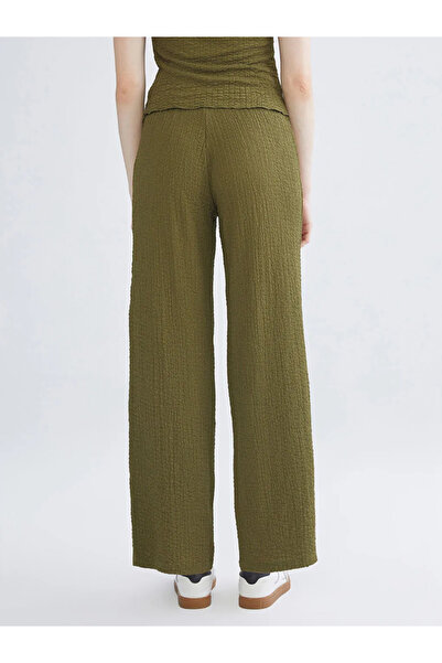 LC Waikiki Xsidekhaki Women's Textured Pants with Elastic Waist