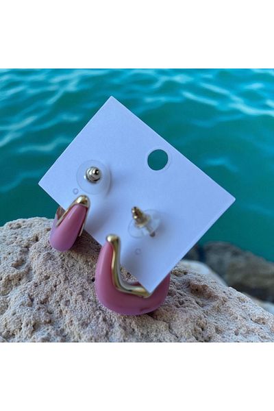 İNN JEWELLERY Steel Earrings Tarnish-Free Antiallergic Rose Gold (2 Years Importer Guaranteed)