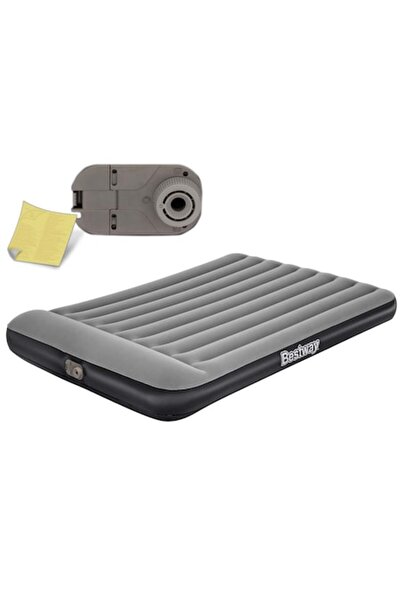 BESTWAY Inflatable Mattress with Built-in Pump, Bestway, 203 x 152 x 30 cm, Black/Grey