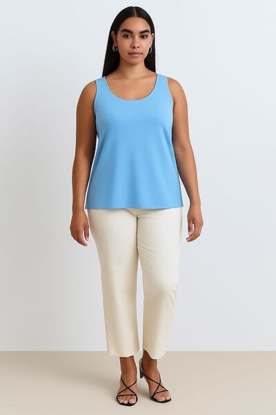 COTENCONCEPT 3 Pieces A-Line Plus Size Cotton Thick Strap Tank Top T-Shirt