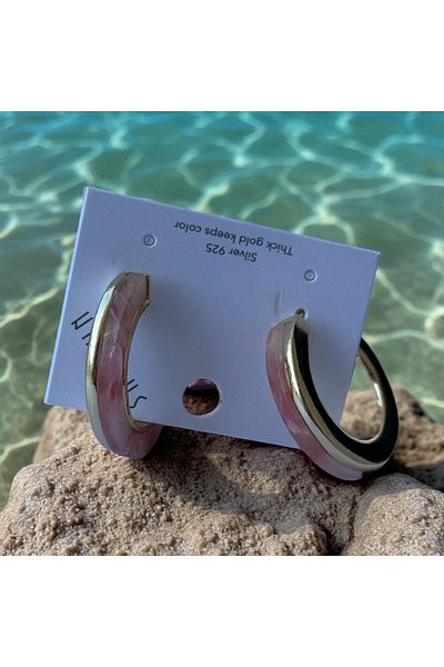 İNN JEWELLERY Steel Earrings Tarnish-Free Antiallergic Pink Color (2 Years Importer Guarantee)