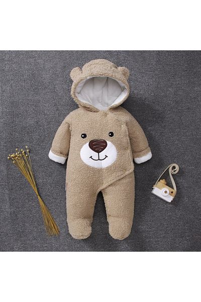 Superbaby Cream plush jumpsuit - Teddy