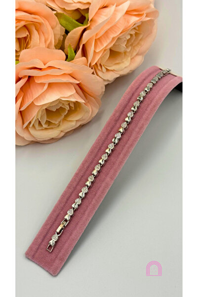 Moond Accessories Xuping Mini Kalp Desenli Silver Bileklik