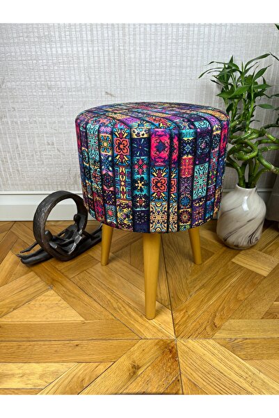 decosense Retro Gürgen Ahşap Puf Bench Tabure Koltuk