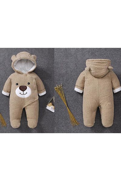 Superbaby Cream plush jumpsuit - Teddy