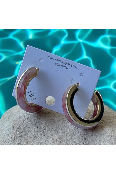 İNN JEWELLERY Steel Earrings Tarnish-Free Antiallergic Pink Color (2 Years Importer Guarantee)
