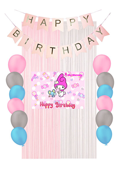 HAPPYLOOPPARTY My Melody / Melodi Doğum Günü Parti Malzemeleri Süsleri Mixxi Set