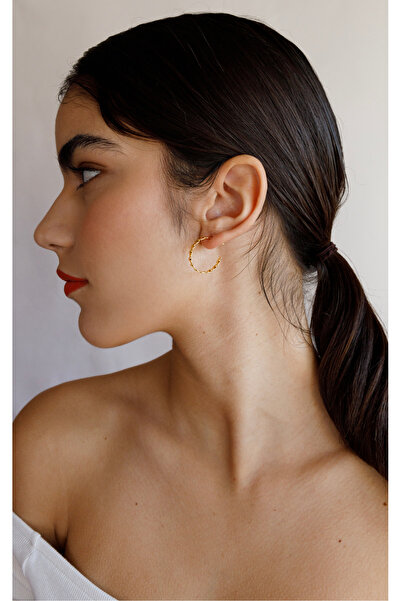 Farma Bijoux Medical Hoop S Spiral Hoops 20mm Diameter 18K Gold Plated