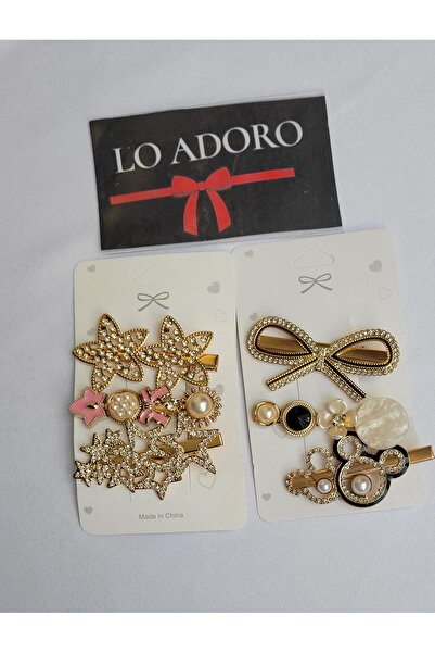 LO ADORO 6 Pieces Women's Multiple New Trend Clamp Buckle Set New Luxury Buckle Set Star Bow Stone Buckle