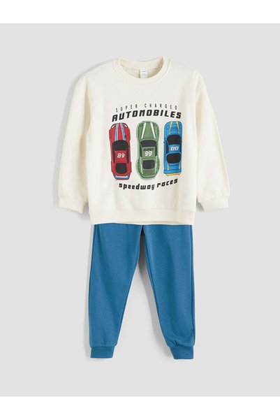 LC Waikiki Rmz Gi̇yi̇m Farkiyla Zero Roba Collar Printed Boys' Sweatshirt and...