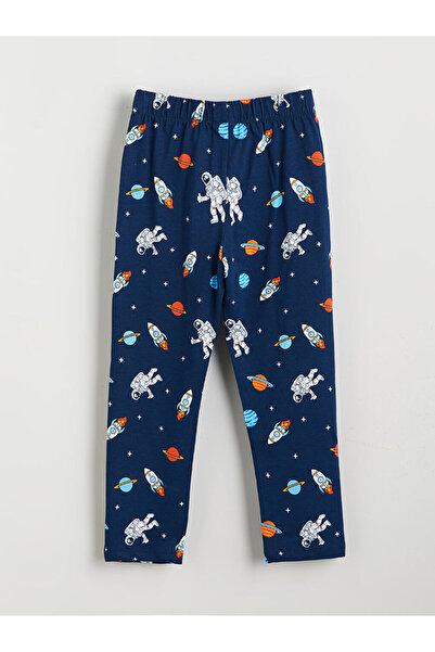 LC Waikiki Lacivert Gömlek Yaka Erkek Çocuk Pijama Takımı