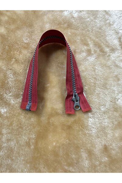 e tuhafiye 1 Opti Brand бледочервен сребрист костен зъб, отделен (отваря се отдолу) цип (27,5 cm)