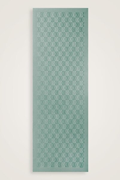 Imannoor Checkerboard Pattern Nile Green Naia Cotton Shawl 70X200