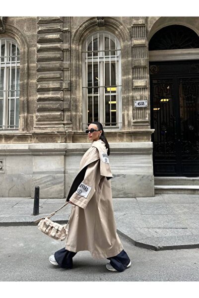 Miss Beyoğlu Yeni Özel tasarım oversize şalı trençkot yagmur geçirmez