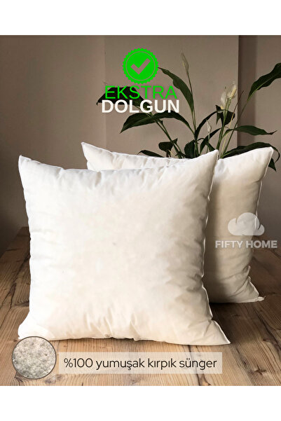 Fifty Home 2 adet koltuk yastığı - farklı ebatlar - koltuk iç yastık - %100 k...