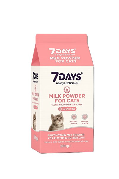 7DAYS 7 Days Yavru Ve Anne Kediler İçin Multivitaminli Süt Tozu 200 Gram
